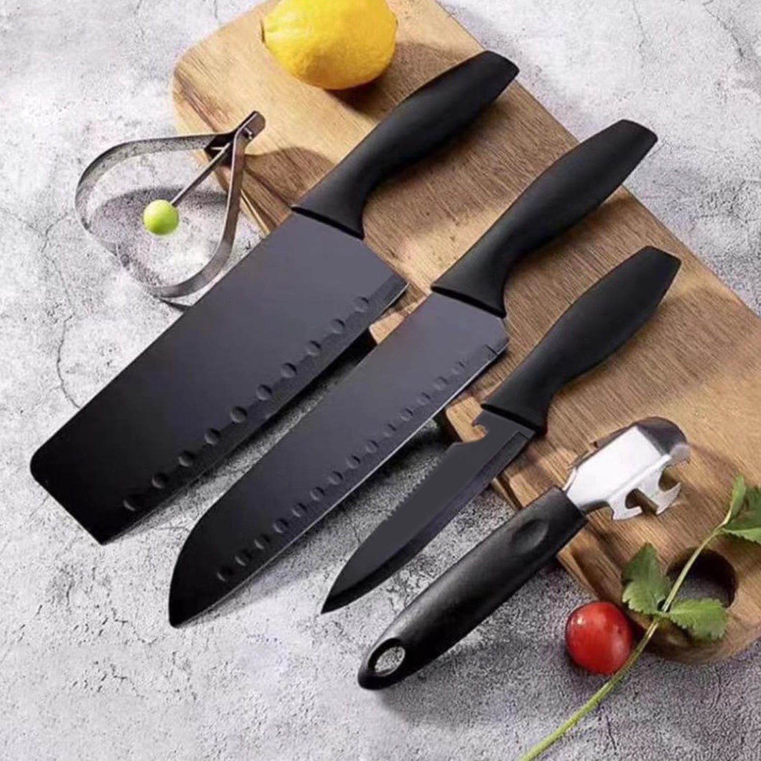 5911 Kitchen Chef Cutlery Stainless Steel Knife Set, Chopping Knife, Chef Knife, Utility Knife, Butcher Knife (Pack of 5pc). 5911 Kitchen Chef Cutlery Stainless Steel Knife Set, Chopping Knife, Chef Knife, Utility Knife, Butcher Knife (Pack of 5pc).